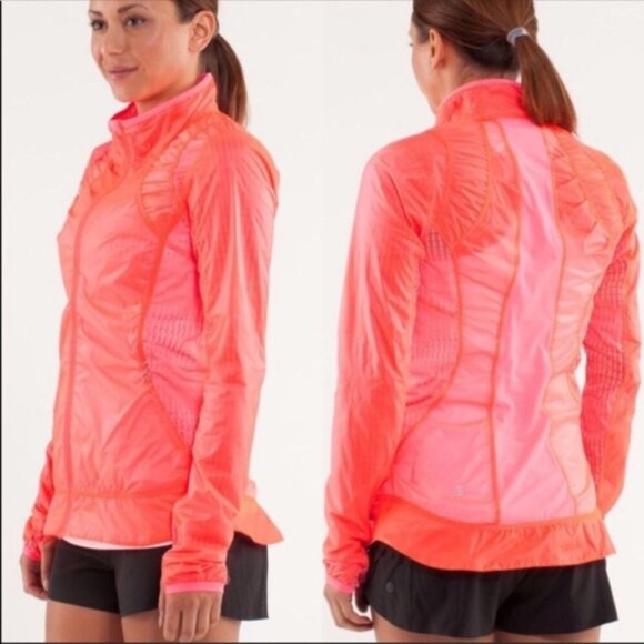 Lululemon Women's Neon Pink Nothing To Hide Mesh Run Performance Jacket Size 4 - Picture 1 of 7